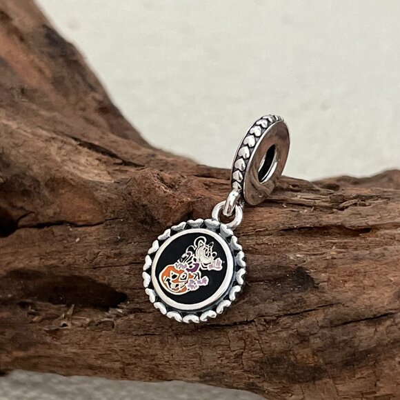 Pandora Halloween Minnie Mouse Boo Ghost S925 Silver Dangle Charm - Picture 1 of 5